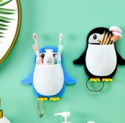 JAIN FAMILY AND SONS Unique Design Self Adhesive Multipurpose Storage Holder / Rack x1.587 Plastic Toothbrush Holder(Multicolor, Wall Mount)