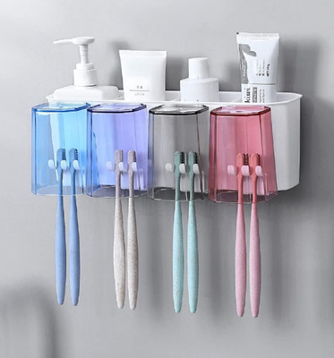 HDACart Toothbrush Holders for Bathroom, Tooth Brushes Holder Plastic Toothbrush Holder(Multicolor, Wall Mount)