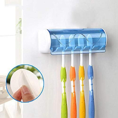ESSPY Toothbrush Holder Wall Mounted, Tooth Brushes Holder, for Bathroom, Brush Holder Plastic Toothbrush Holder(Blue, Wall Mount)