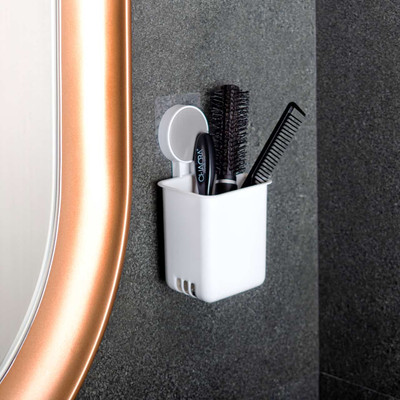 NKK Export Import Multipurpose Toothbrush Holder- MULTI USE Plastic Toothbrush Holder(White, Wall Mount)