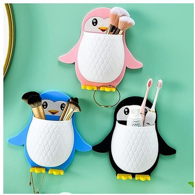 PYORIT (Pack of 1) Toothbrush Holder/Brush Stand/Pen Holder/Kitchen/Bedroom/Office. Plastic Toothbrush Holder(Multicolor, Wall Mount)