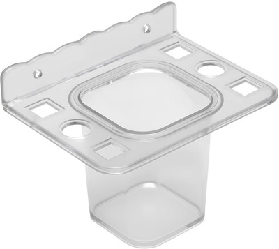 Infimore Unbreakable PVC Wall-Mounted Tumbler & Toothbrush Holder | Rustproof & Durable Acrylic Toothbrush Holder(Clear, Wall Mount)