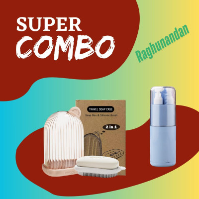 Raghunandan Combo of 2 in 1 Travel Soap Case With scrubber & Travel kit Plastic Toothbrush Holder