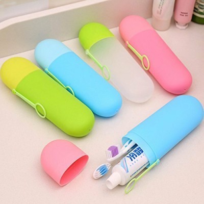 VYATIRANG Capsule Portable Travel Toothbrush Case Container Outdoor Toothpaste Holder Plastic Toothbrush Holder(Multicolor)