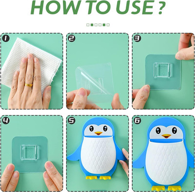 MAHADEV Unique Design Self Adhesive Multipurpose Storage Holder / Rack x1.578 Plastic Toothbrush Holder(Multicolor, Wall Mount)