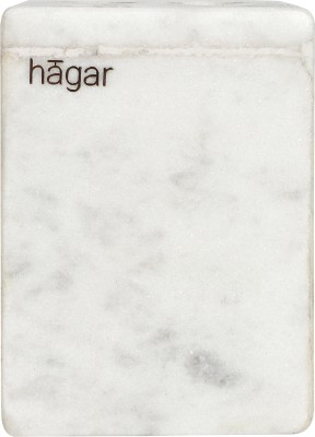 Hagar Marble Tumbler Holder with Metal for Bathroom and Kitchen Use for Toothpaste Wooden Toothbrush Holder(White)