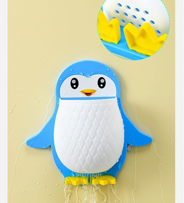 Manav Penguin Floating Shelf Self Adhesive for Kitchen,Bathroom,Room,Office 1.362 Plastic Toothbrush Holder(Multicolor, Wall Mount)
