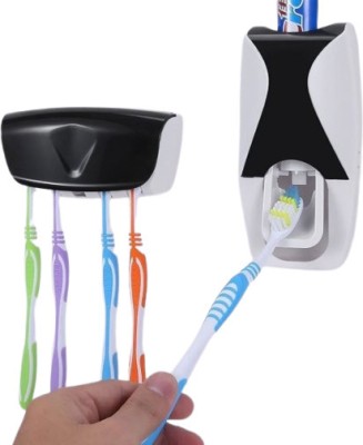 Fulkiza One-touch toothbrushes Plastic Toothbrush Holder(Multicolor, Wall Mount)