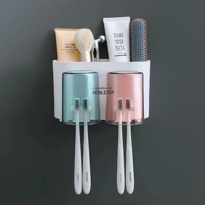 MAK BROTHERS Toothbrush Holder Wall Mounted, Tooth Brushes Holder, for Bathroom, Brush Holder Plastic Toothbrush Holder(Multicolor, Wall Mount)