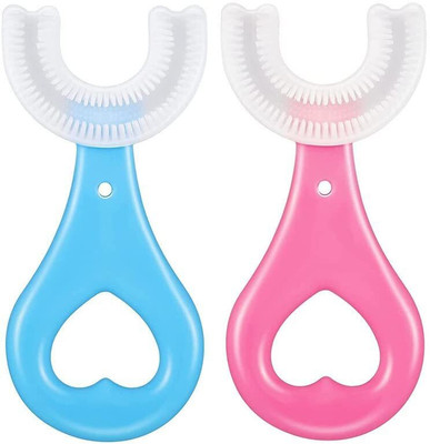 PRATYANG [2-Pcs] U Shaped Toothbrush For Kids , Manual U Type 360 Degree Soft Soft Toothbrush