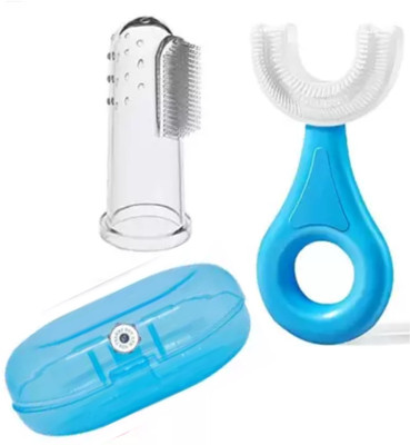 LuvLap Finger Brush with U Shape Toothbrush Combo Pack For Baby Kids Mouth Soft Extra Soft Toothbrush(Pack of 2)