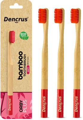 Dencrus Orby Plus Bamboo Natural Soft Bristles Toothbrush for Adults | Gentle On Gum Extra Soft Toothbrush(Pack of 3)