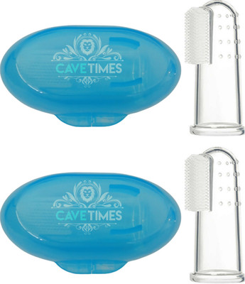 CAVETIMES Premium BPA free Silicone Baby Toothbrush Tongue Cleaner with Case Ultra Soft Toothbrush(Pack of 2)