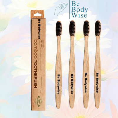 Be Body Wise bamboo toothbrush with anti slip handle Ultra Soft Toothbrush(Pack of 4)