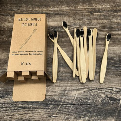 TheTrendyMart Bamboo Toothbrush with Charcoal Activated Soft Bristles Wooden ECO Friendly Extra Soft Toothbrush(Pack of 10)