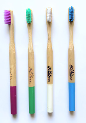 Mr Bamboo Phoenix Round Bottom Bamboo Toothbrush Soft Toothbrush(Pack of 4)