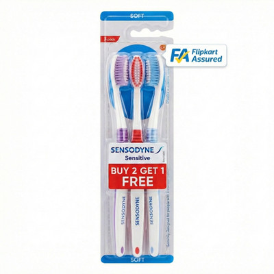 SENSODYNE Sensitive with Soft Rounded Bristles Extra Soft Toothbrush(Pack of 3)