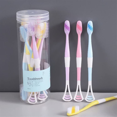 R AND P ENTERPRISE 2 in 1 Toothbrush Double Head Tongue Cleaning Brush with Storage Box Soft Toothbrush(Pack of 7)