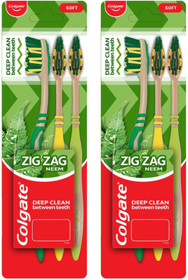 Colgate ZigZag Neem (Pack of 2) Soft Toothbrush(Pack of 6)