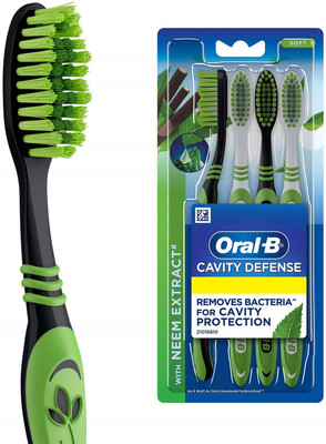 Oral-B Cavity Defense Neem, Value pack of 4, Multicolour Soft Toothbrush(Pack of 4)