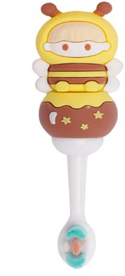 Gomzy Kids Toothbrush -Teddy Bear Shape Design Soft Tooth Brush MULTICOLOR Extra Soft Toothbrush