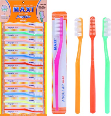 Maxi Angular Hard Toothbrush(Pack of 12)