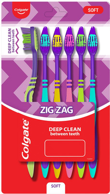 Colgate ZigZag Soft Toothbrush(Pack of 6)