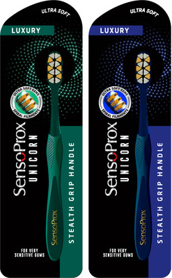 SENSOPROX Unicorn Pack of 2 Green & Blue Extra Soft Toothbrush