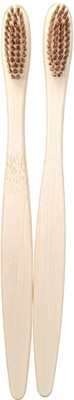 Eco Gree Biodegradable C Curve Cloves Wooden Soft Bristles Toothbrush for Men & Women Soft Toothbrush(Pack of 2)
