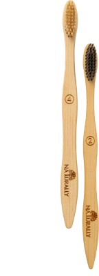 Naturally Eco Friendly Natural Bamboo Toothbrush Teeth Whitening Soft Bristles Soft Toothbrush(Pack of 2)