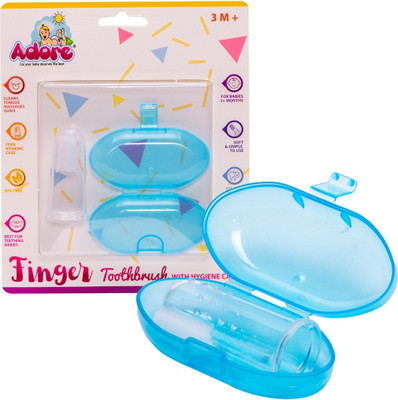 Adore Premium Finger brush with Safety Case Pack of 1 Ultra Soft Toothbrush