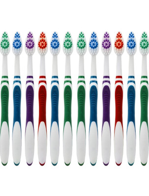 aquawhite Super Clean Bristles. Health & Personal Care Medium Toothbrush(Pack of 12)