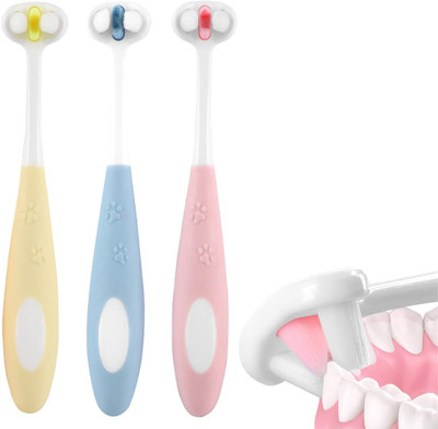 maycreate 3Pcs Brush for Kid Multi Facet Soft Bristles Toothbrush Cartoon Brush Toothbrush Soft Toothbrush(Pack of 3)