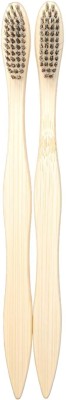 Eco Gree Eco-Friendly S Curve Charcoal Wooden Toothbrush Soft Toothbrush(Pack of 2)