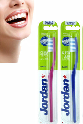 DOCTORGENTLE Clean Smile Jordan Hard Toothbrush Bristles BPA Free Imported Brush Pack of 6 Hard Toothbrush(Pack of 6)