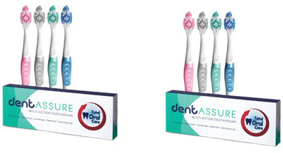 dentassures Multi-functional toothbrush Pack of 8 Soft Toothbrush(Pack of 2)