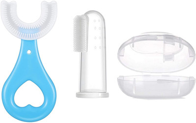 Enorme Soft Silicone Finger Toothbrush with U Shape Soft Bristles Brush For Kids Extra Soft Toothbrush(Pack of 2)