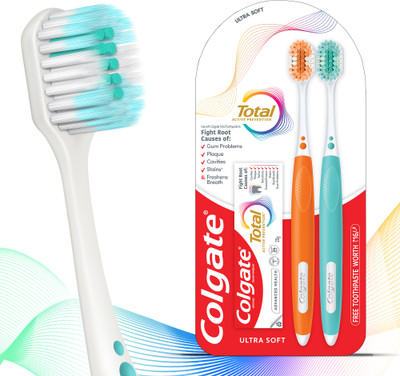 Colgate Total Tooth brush with Total Advanced Health Toothpaste 20g - combo pack Ultra Soft Toothbrush(Pack of 2)
