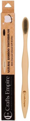 CRAFTS EMPIRE Natural Bamboo Toothbrush with Ultra-Soft Charcoal activated Bristles Ultra Soft Toothbrush
