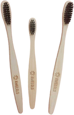 Ameeglo Bamboo toothbrush family combo of 3 Soft Toothbrush(Pack of 3)