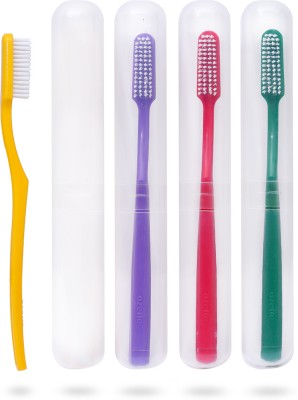 Dr. Flex DuPont Filaments with Anti-Bacterial Container Medium Toothbrush(Pack of 4)