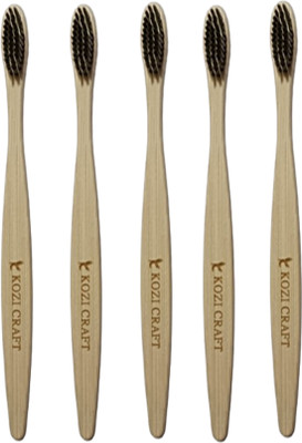 kozicraft BAMBOO TOOTHBRUSH Extra Soft Toothbrush(Pack of 5)