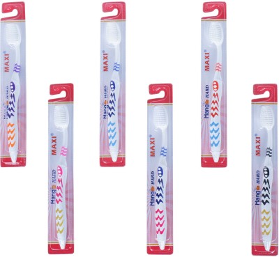 Maxi Mango Manual Hard Toothbrush(Pack of 6)