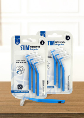 STIM Interdental Angular ISO 3 | Easy Cleaning Between Teeth | For Wide Gaps Soft Toothbrush(Pack of 6)