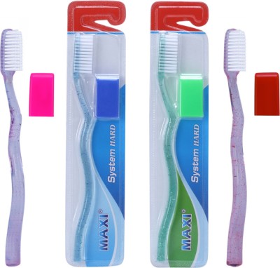 Maxi System Hard Toothbrush(Pack of 4)