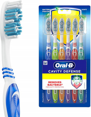 Oral-B Cavity Defense, Value Pack of 6, Multicolour Soft Toothbrush(Pack of 6)