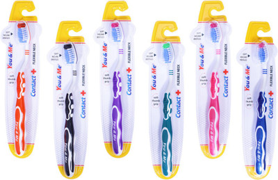 You & Me Contact+ Cross Action Soft Toothbrush(Pack of 6)