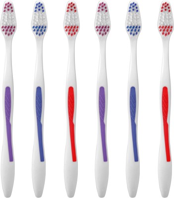 aquawhite Bristles pack of 6 beauty and Personal Care. Soft Toothbrush(Pack of 6)