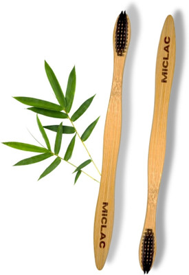 MICLAC Wooden Toothbrush Neem With Soft Bristles For Adults,Kids 2PCS Soft Toothbrush(Pack of 2)