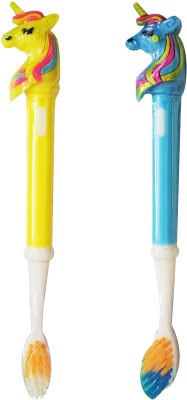 Yunicron Max Extra Soft Bristles with Unique Head Unicorn - Pack 2 - Colour may vary Extra Soft Toothbrush(Pack of 2)